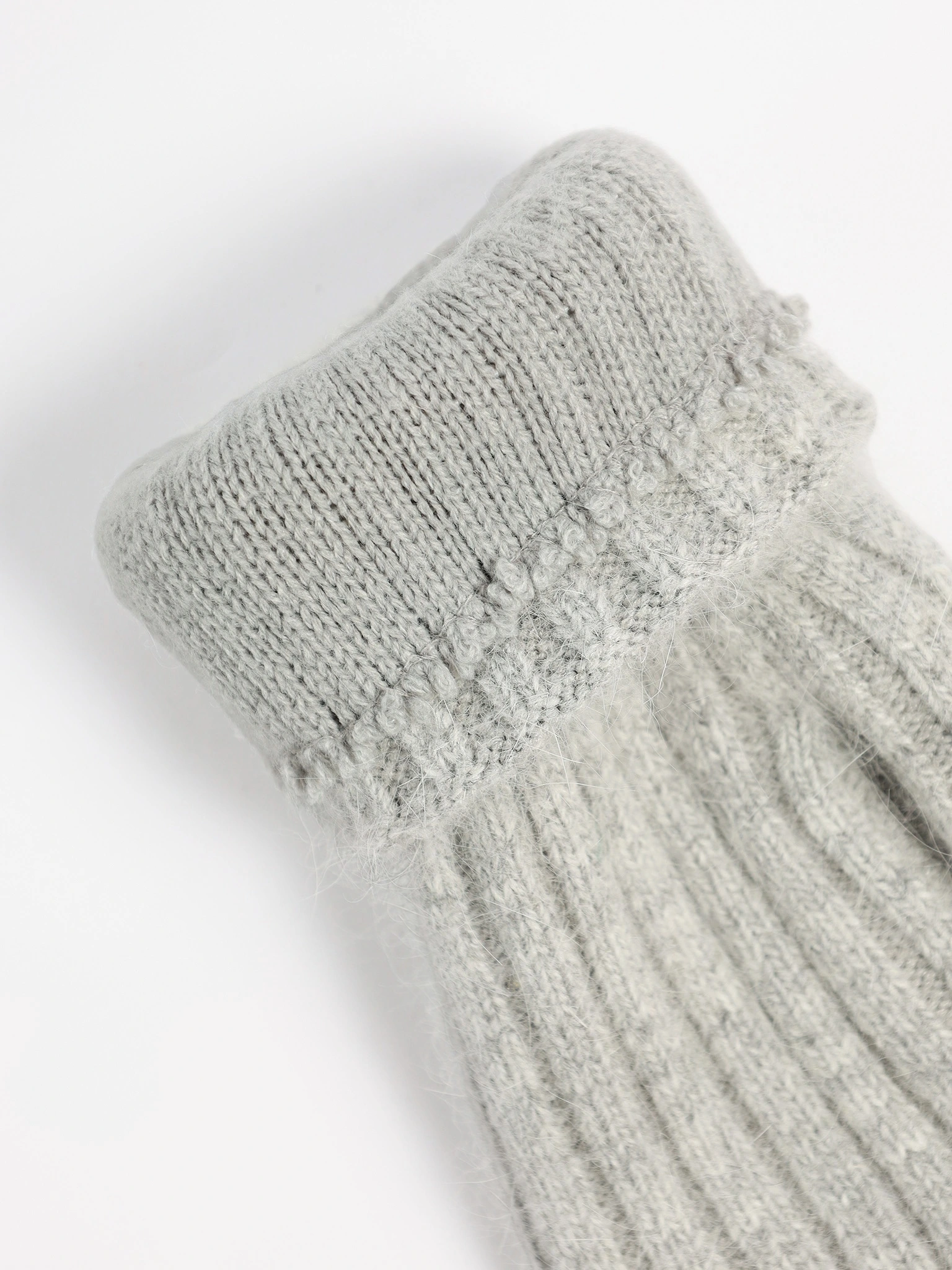 Варежки вязаные с отворотом на подкладке в ассортименте